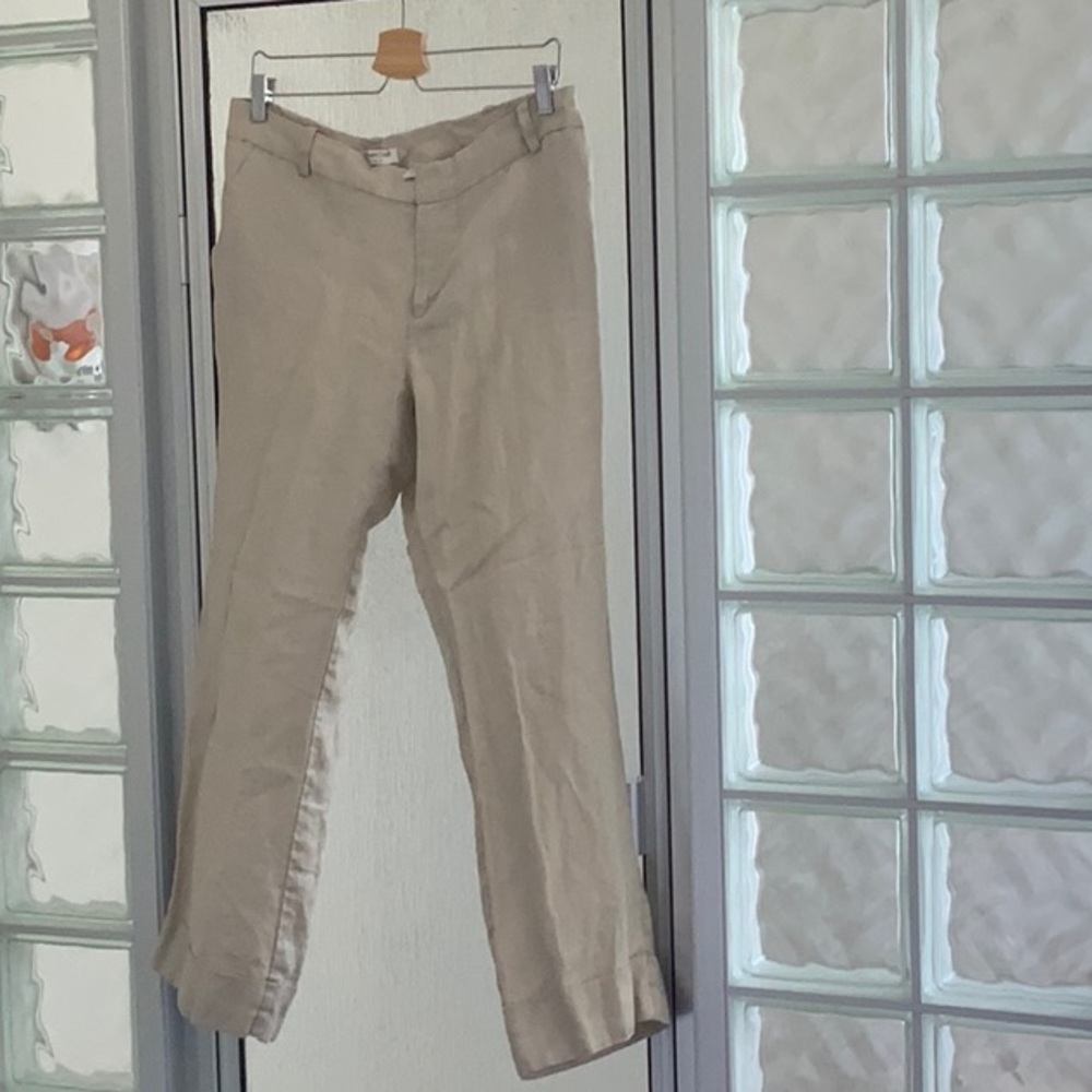 Coldwater Creek natural fit linen pants, tan, P14